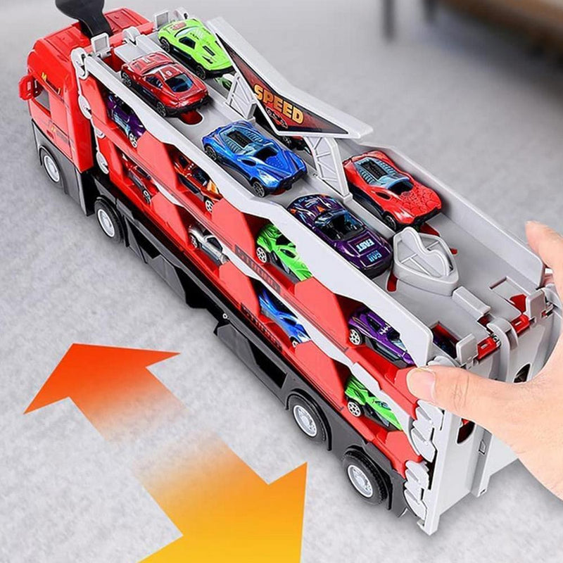 Spielzeug-Lkw | Anhänger Inklusive 8 Autos Set Langlebig-Luzern Mode