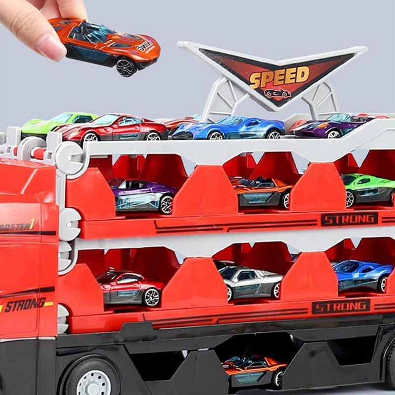 Spielzeug-Lkw | Anhänger Inklusive 8 Autos Set Langlebig-Luzern Mode