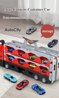 Spielzeug-Lkw | Anhänger Inklusive 8 Autos Set Langlebig-Luzern Mode