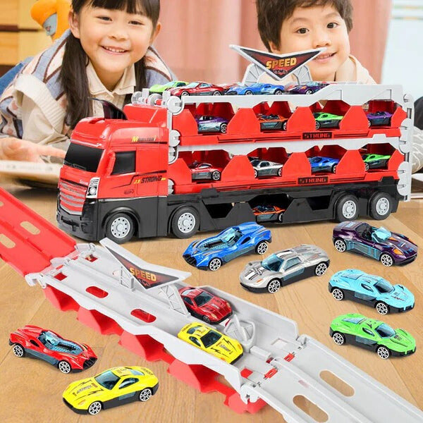 Spielzeug-Lkw | Anhänger Inklusive 8 Autos Set Langlebig-Luzern Mode