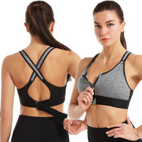 Sport BH mit starkem Halt | Front-Reißverschluss | 1 kaufen 1 gratis Aktion-Grau-S-Luzern Mode