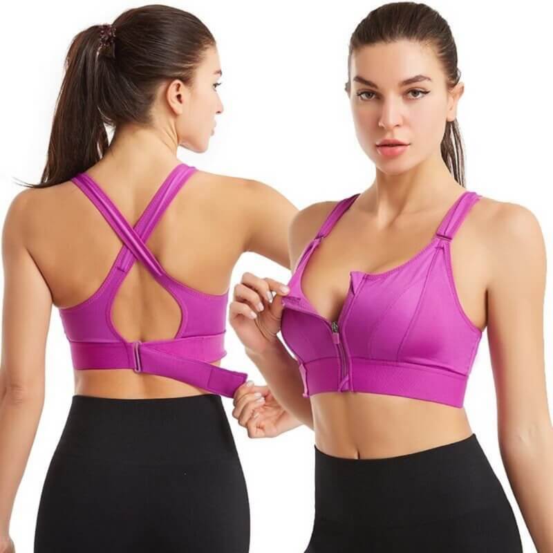Sport BH mit starkem Halt | Front-Reißverschluss | 1 kaufen 1 gratis Aktion-Rosa-S-Luzern Mode