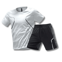 Sport Outfit Herren | Atmungsaktiv | Fitness | Tennis | Lauf | Sommer | Training-Weiß-M-Luzern Mode
