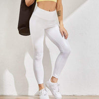 Damen Anti-Cellulite Push-Up Leggings für Sport & Fitness-Weiß-S-Luzern Mode
