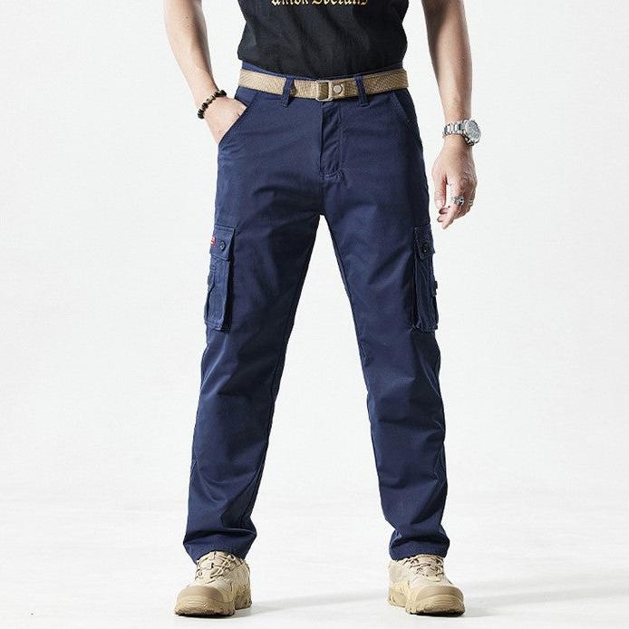 Herren Cargo Hose mit Taschen für Outdoor Aktivitäten-Dunkelblau-30-Luzern Mode