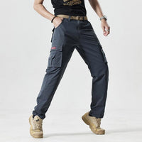 Herren Cargo Hose mit Taschen für Outdoor Aktivitäten-Grau-30-Luzern Mode