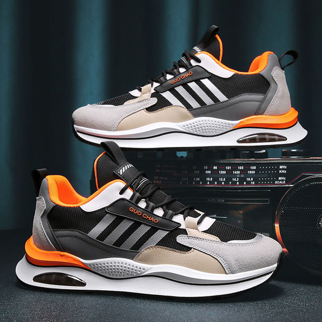 Herren Sneaker mit Luftpolstersohle und modernem Design-Schwarz-39-Luzern Mode