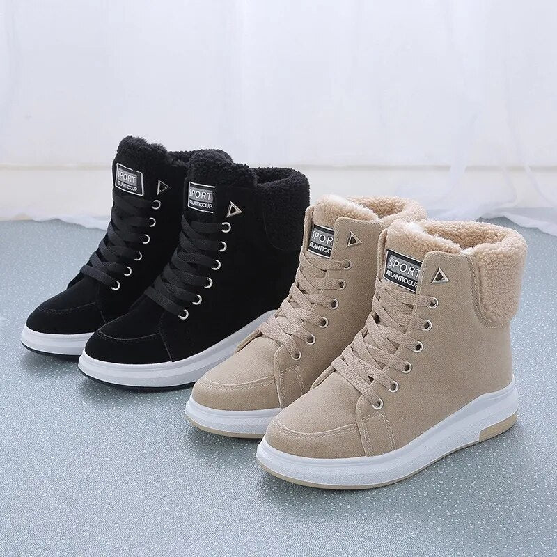 Damen Winterstiefel mit Warmfutter und rutschfester Sohle-Luzern Mode