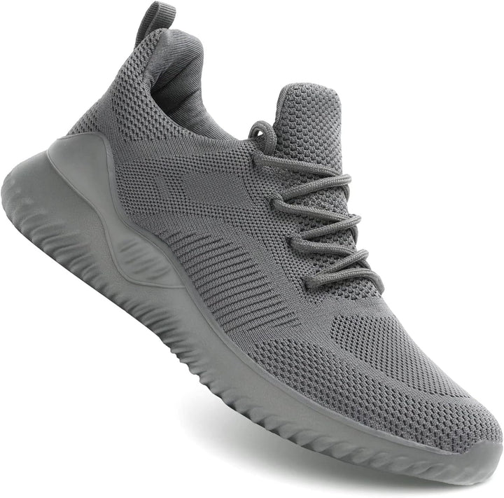 Herren Sneaker Sportschuhe Atmungsaktiv Rutschfest Laufen-Grau-39-Luzern Mode