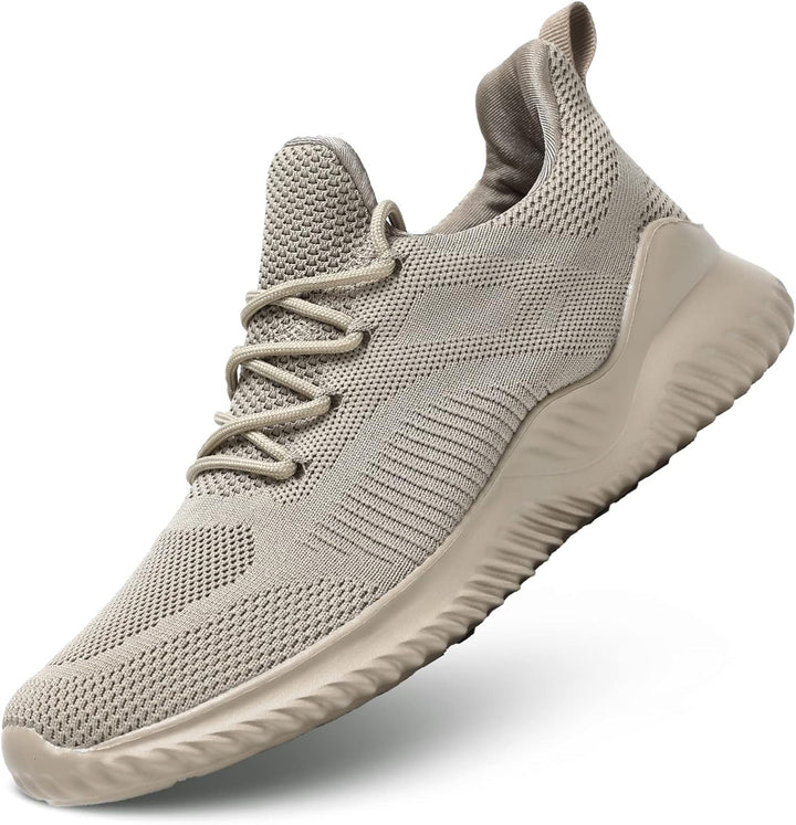 Herren Sneaker Sportschuhe Atmungsaktiv Rutschfest Laufen-Khaki-39-Luzern Mode