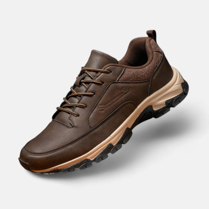 Herren Sneaker Leder - Bequeme Freizeitschuhe für Alltag-Braun-39-Luzern Mode
