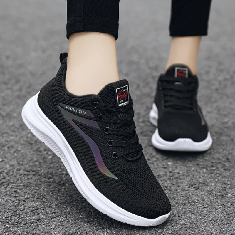 Herren Sneaker mit weicher Sohle und atmungsaktivem Mesh-36-Schwarz-Luzern Mode