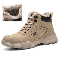Herren Sneaker Leder Wasserdicht Rutschfest Bequem-Beige B-36-Luzern Mode