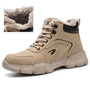 Herren Sneaker Leder Wasserdicht Rutschfest Bequem-Beige B-36-Luzern Mode