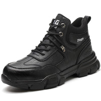 Herren Sneaker Leder Wasserdicht Rutschfest Bequem-Schwarz-36-Luzern Mode