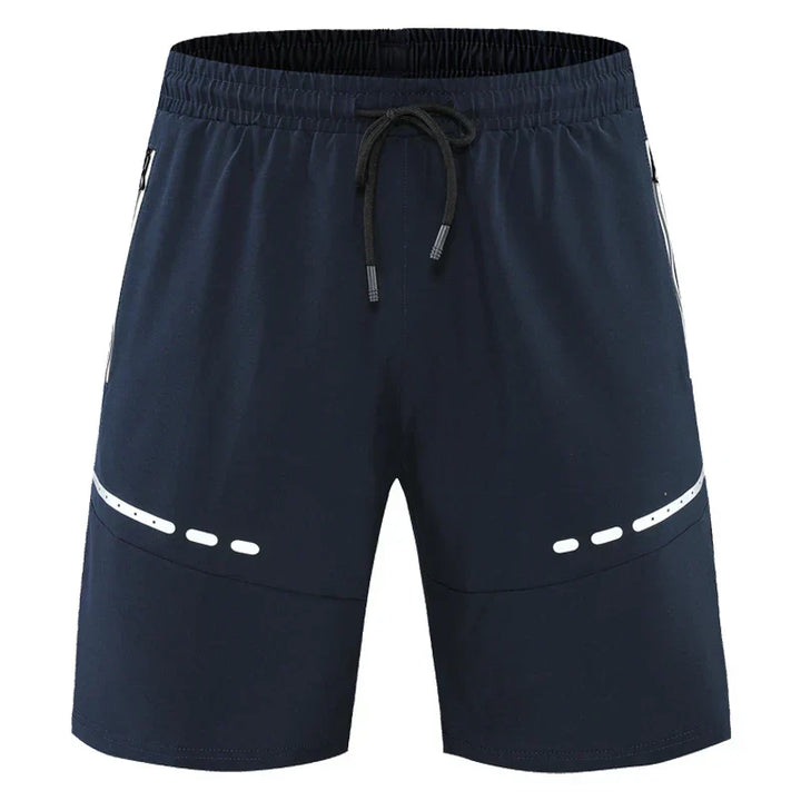 Trainingsshorts Herren | Slim Fit | Reißverschlusstaschen | leicht | dehnbar | kurz-Marineblau-S-Luzern Mode