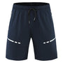 Trainingsshorts Herren | Slim Fit | Reißverschlusstaschen | leicht | dehnbar | kurz-Marineblau-S-Luzern Mode