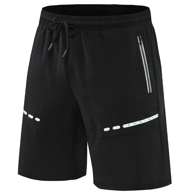 Trainingsshorts Herren | Slim Fit | Reißverschlusstaschen | leicht | dehnbar | kurz-Luzern Mode