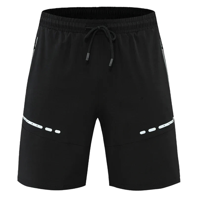 Trainingsshorts Herren | Slim Fit | Reißverschlusstaschen | leicht | dehnbar | kurz-Schwarz-S-Luzern Mode