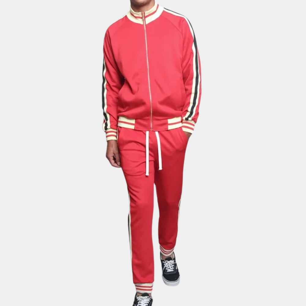 Herren Jogginghose mit Kordelzug - Bequeme Freizeithose-Rot-S-Luzern Mode
