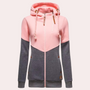 Damen Hoodie mit Kapuze und Kontrastdesign für Herbst/Winter-Rosa-XS-Luzern Mode
