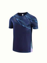 Herren Sportshirt 1+1 GRATIS | atmungsaktiv Sommer T-Shirt | Training Freizeit-Navy Blau-S(46)-Luzern Mode