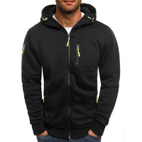 Herren Kapuzenjacke mit Reißverschluss und Taschen-Schwarz-S-Luzern Mode