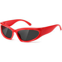 Herren Sport Sonnenbrille UV400 Schutz für Outdoor-Aktivitäten-Rot-Grau-Luzern Mode