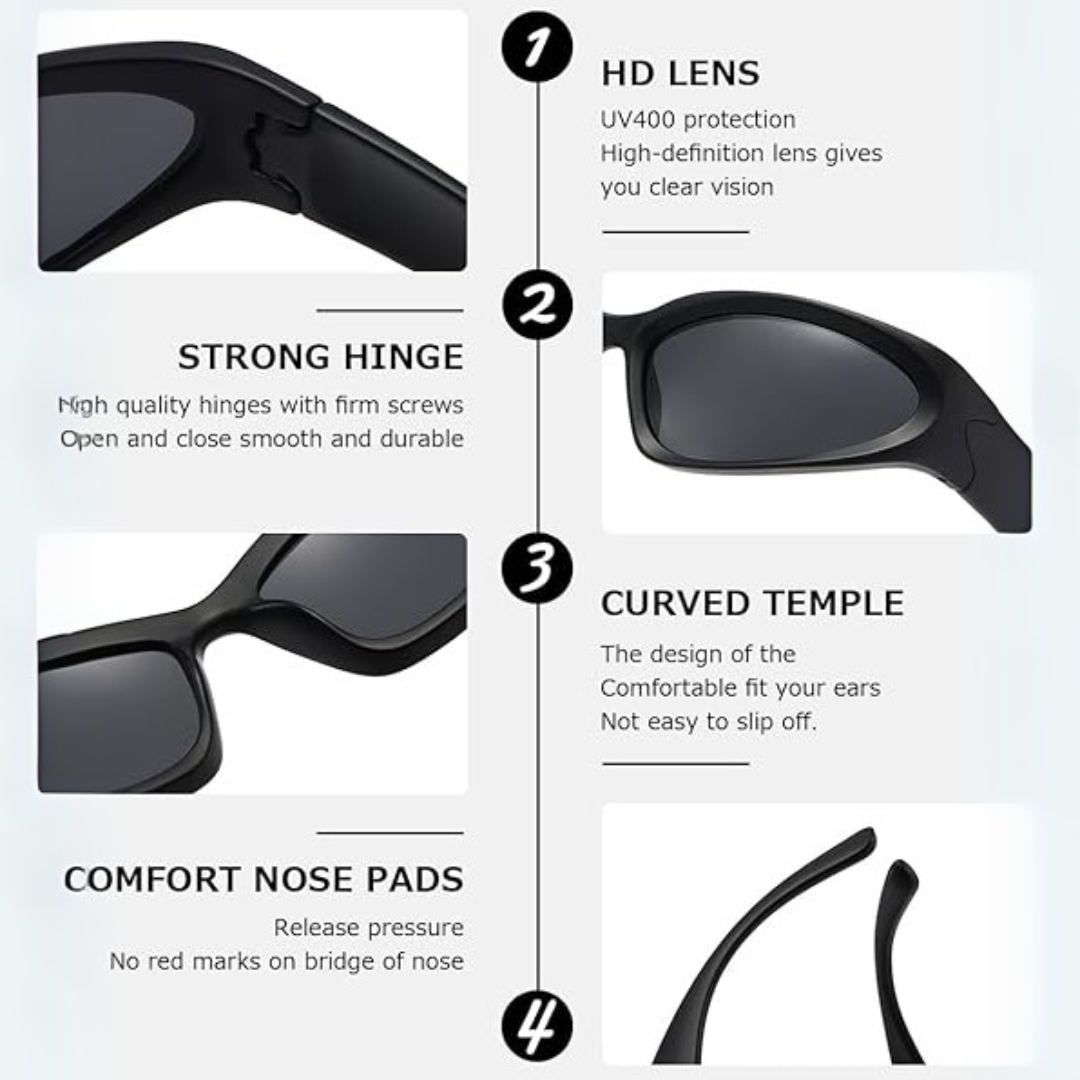 Herren Sport Sonnenbrille UV400 Schutz für Outdoor-Aktivitäten-Luzern Mode