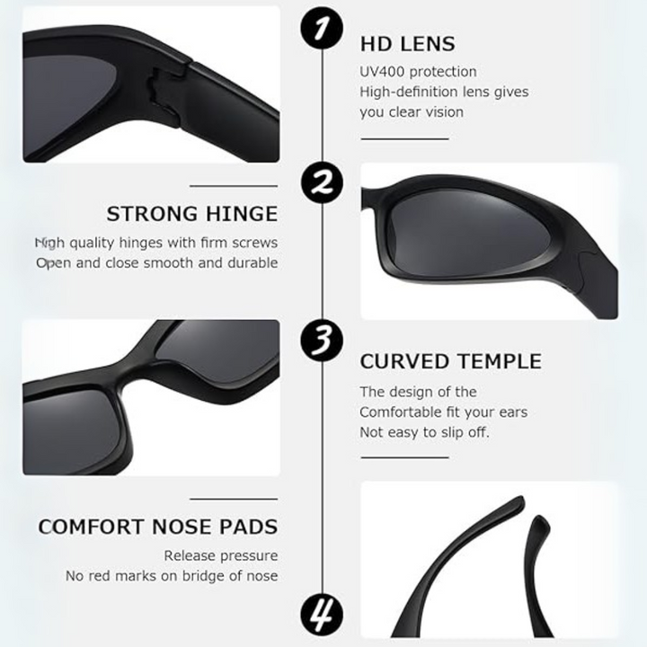 Herren Sport Sonnenbrille UV400 Schutz für Outdoor-Aktivitäten-Luzern Mode