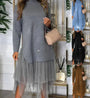 Lässiges Kleid mit langen Ärmeln und Mesh-Rock – Ysolde