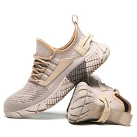 Herren Arbeitsschuhe | Sneaker | Stahlkappe | Leder | Robust | Sicher-Beige-39-Luzern Mode