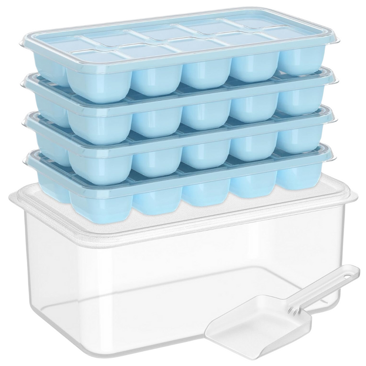 Eiswürfelform | Stapel 4-Pack Silikon langlebig vielseitig flexibel-Blau-Luzern Mode