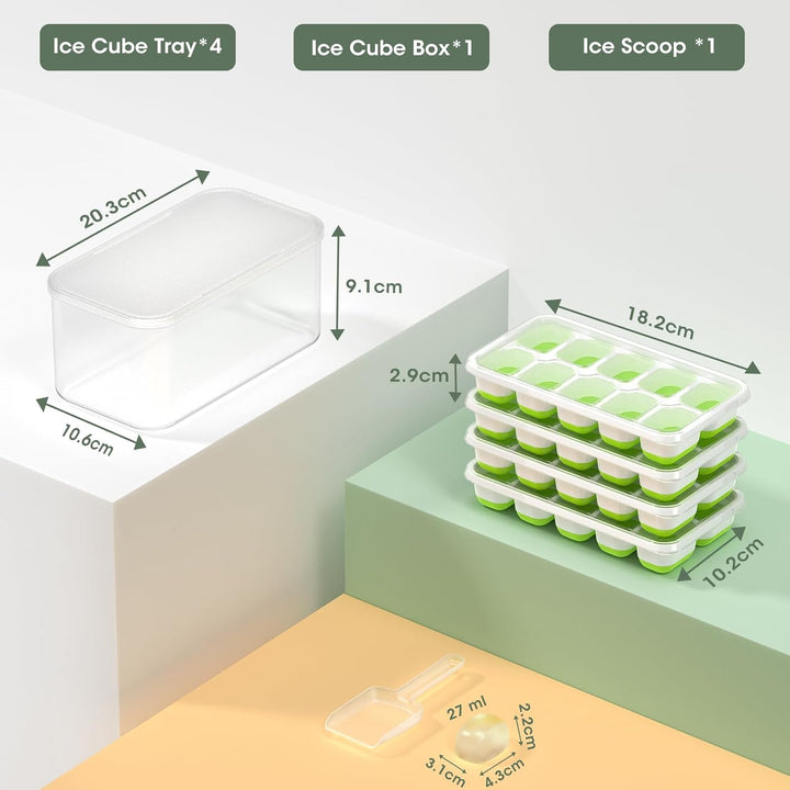 Eiswürfelform | Stapel 4-Pack Silikon langlebig vielseitig flexibel-Luzern Mode