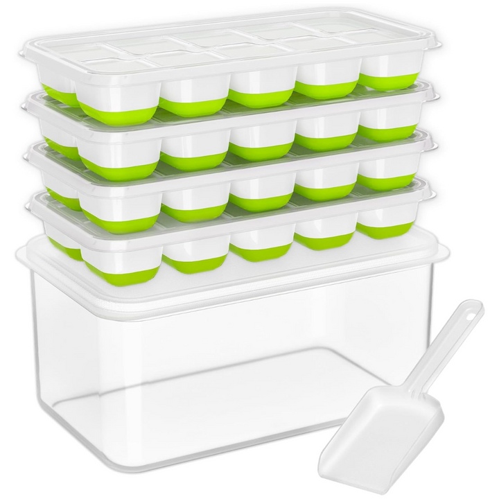 Eiswürfelform | Stapel 4-Pack Silikon langlebig vielseitig flexibel-Weiß-Grün-Luzern Mode