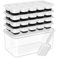 Eiswürfelform | Stapel 4-Pack Silikon langlebig vielseitig flexibel-Weiß-Schwarz-Luzern Mode