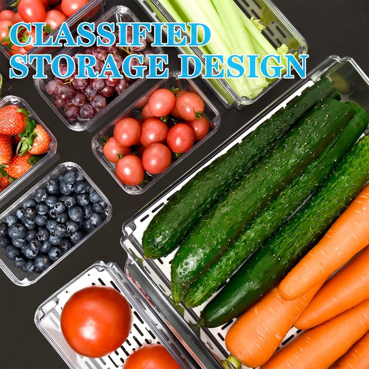 Kühlschrank-Organizer-Set | 10-teilig | Transparent | Stapelbar | Langlebig-Luzern Mode