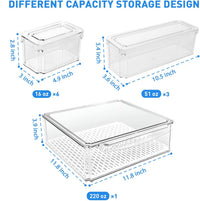 Kühlschrank-Organizer-Set | 10-teilig | Transparent | Stapelbar | Langlebig-Luzern Mode
