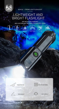 Taschenlampe | Helles LED wiederaufladbar Lange Distanz Zoom USB Vielseitig Kompakt-Luzern Mode
