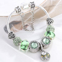 Armband für Damen | Sterling Silber | Grüne Kristalle | Stilvoll-16cm-Luzern Mode