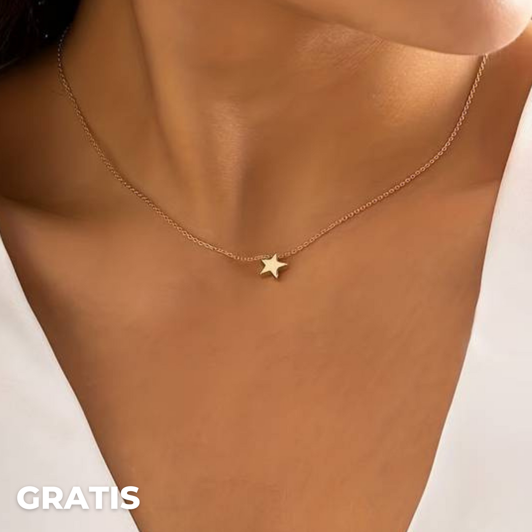 Kette mit Anhänger | Stern Glück Silber Gold Stilvoll Vielseitig-Schwarz-Luzern Mode