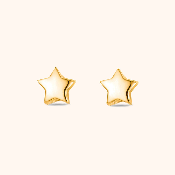 Ohrstecker | Stern Massiv Silber Gold Stilvoll Subtil Langlebig-Gold-Luzern Mode
