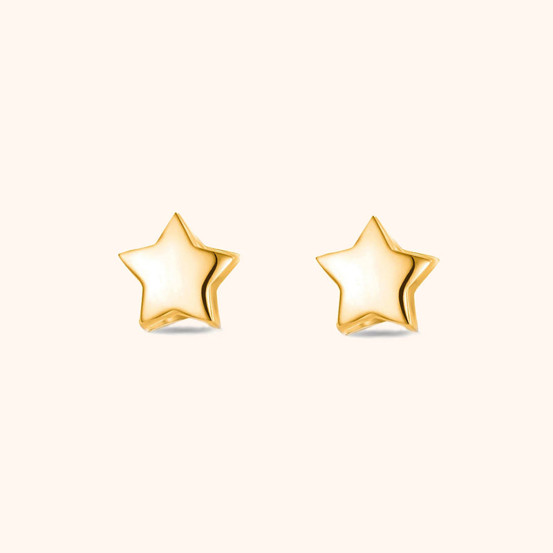Ohrstecker | Stern Massiv Silber Gold Stilvoll Subtil Langlebig-Gold-Luzern Mode