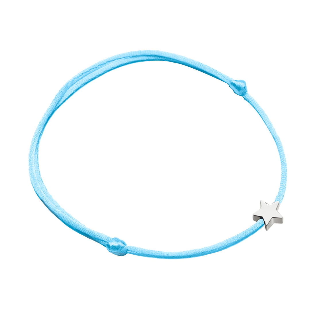 Sternenarmband | Farbige Nylon Silber Vergoldet Stilvoll Vielseitig-Blau-Silber-Luzern Mode