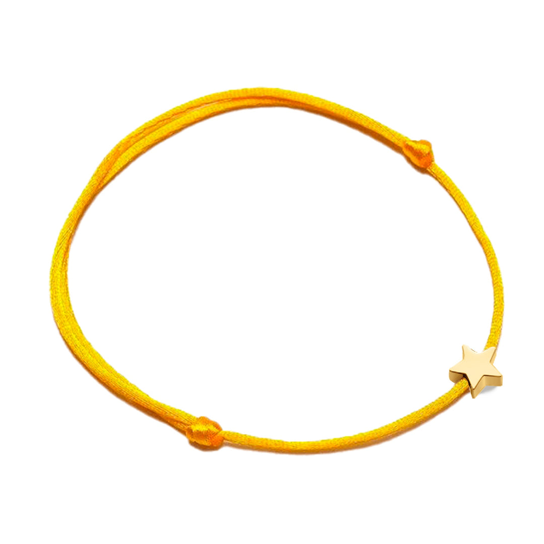 Sternenarmband | Farbige Nylon Silber Vergoldet Stilvoll Vielseitig-Gelb-Gold-Luzern Mode