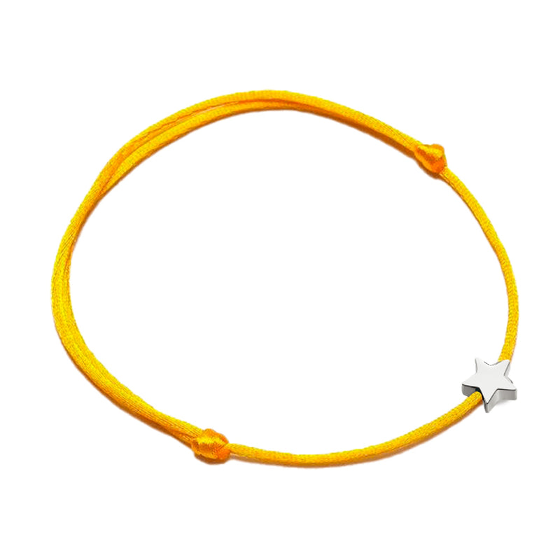 Sternenarmband | Farbige Nylon Silber Vergoldet Stilvoll Vielseitig-Gelb-Silber-Luzern Mode