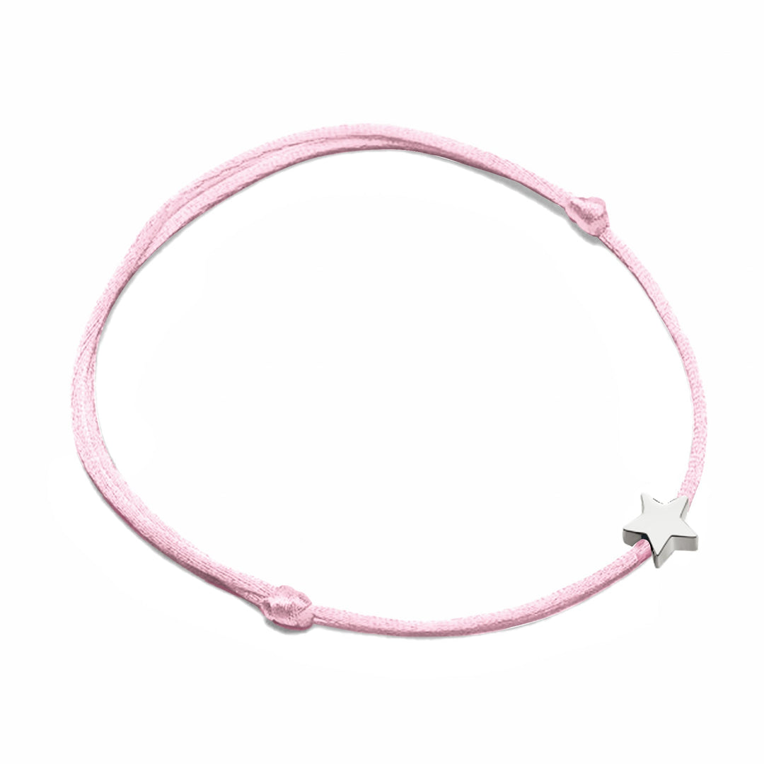 Sternenarmband | Farbige Nylon Silber Vergoldet Stilvoll Vielseitig-Rosa-Silber-Luzern Mode