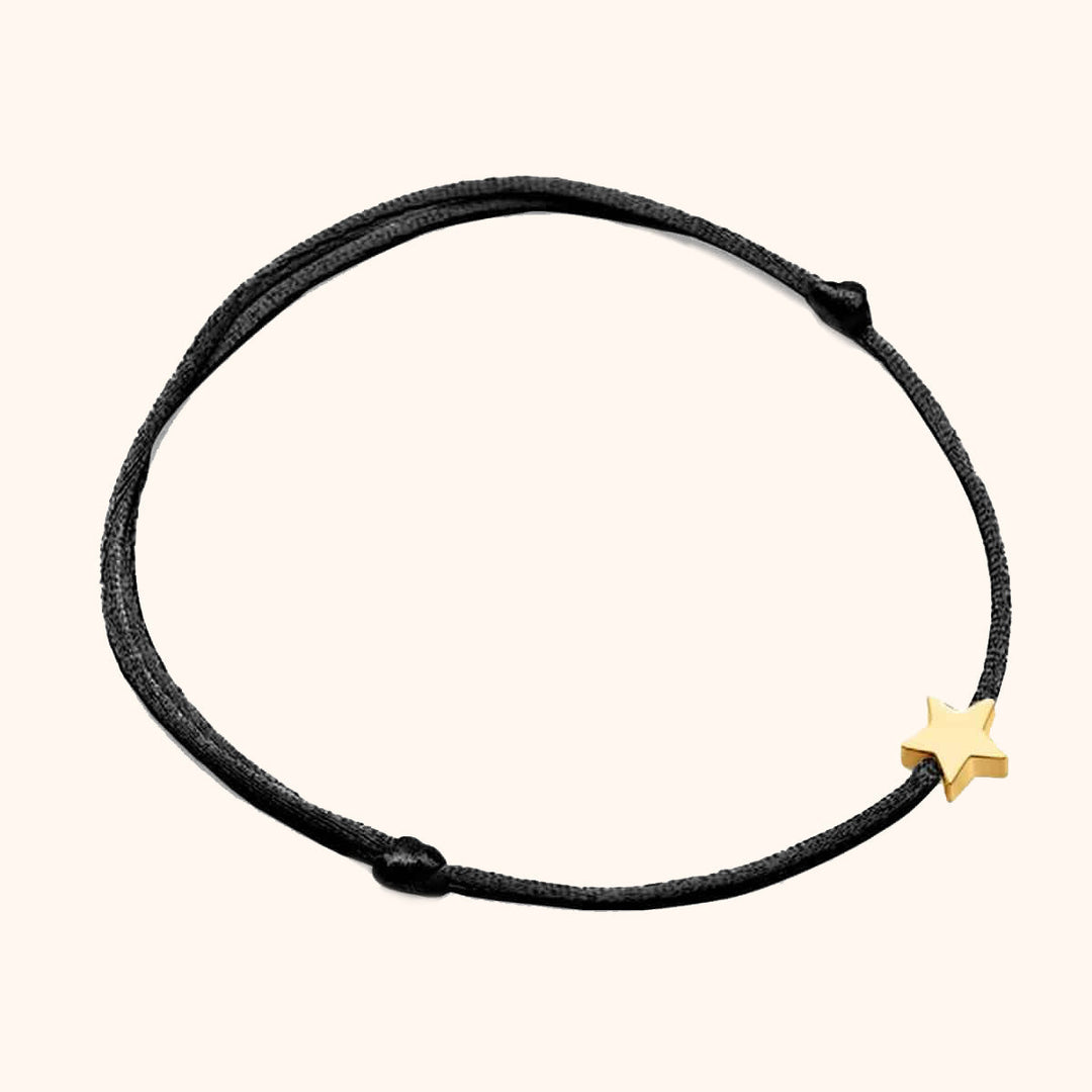 Sternenarmband | Farbige Nylon Silber Vergoldet Stilvoll Vielseitig-Schwarz-Gold-Luzern Mode