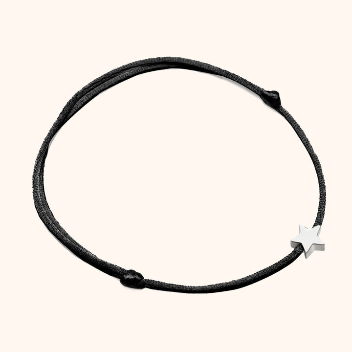 Sternenarmband | Farbige Nylon Silber Vergoldet Stilvoll Vielseitig-Schwarz-Silber-Luzern Mode
