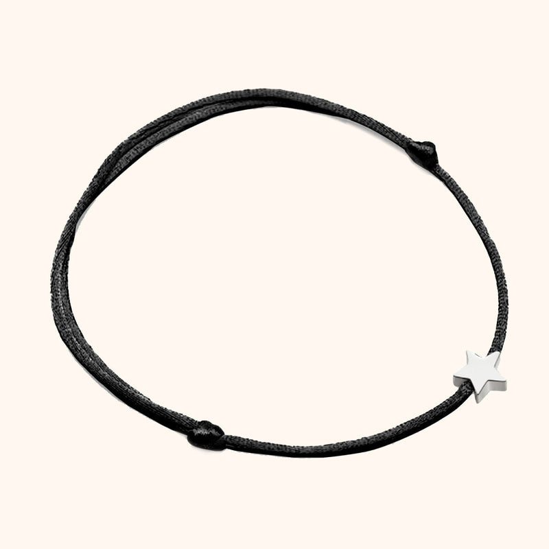 Sternenarmband | Farbige Nylon Silber Vergoldet Stilvoll Vielseitig-Schwarz-Silber-Luzern Mode
